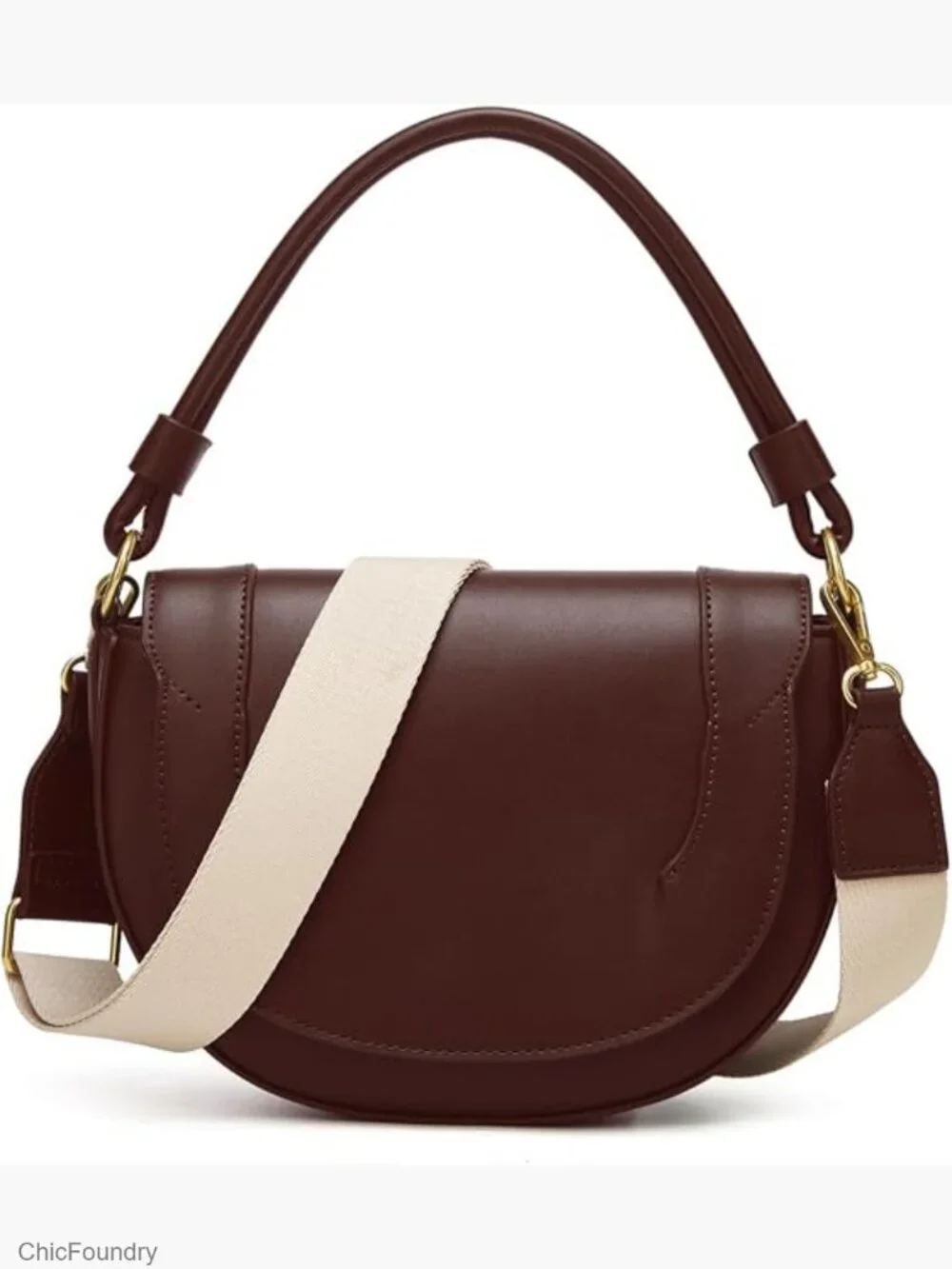 Slouchy PU Leather Crescent Hobo Bag Crossbody Shoulder Purse